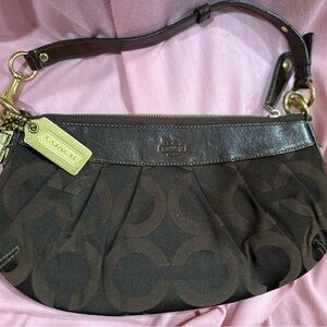 Coach Dark Brown Signature Clutch